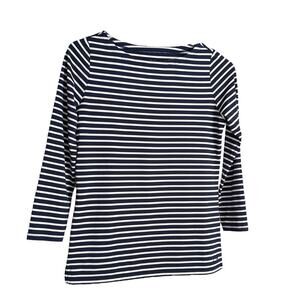 Vineyard Vines Sankaty Blue & White Striped 3/4 Sleeve Top XXS